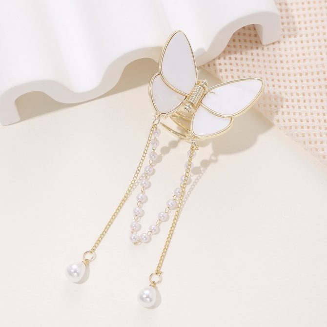 Oyster Butterfly Hair Clip Claw