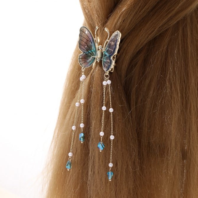 Turquoise Butterfly Hair Claw