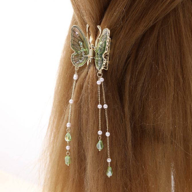 Green Butterfly Hair Claw