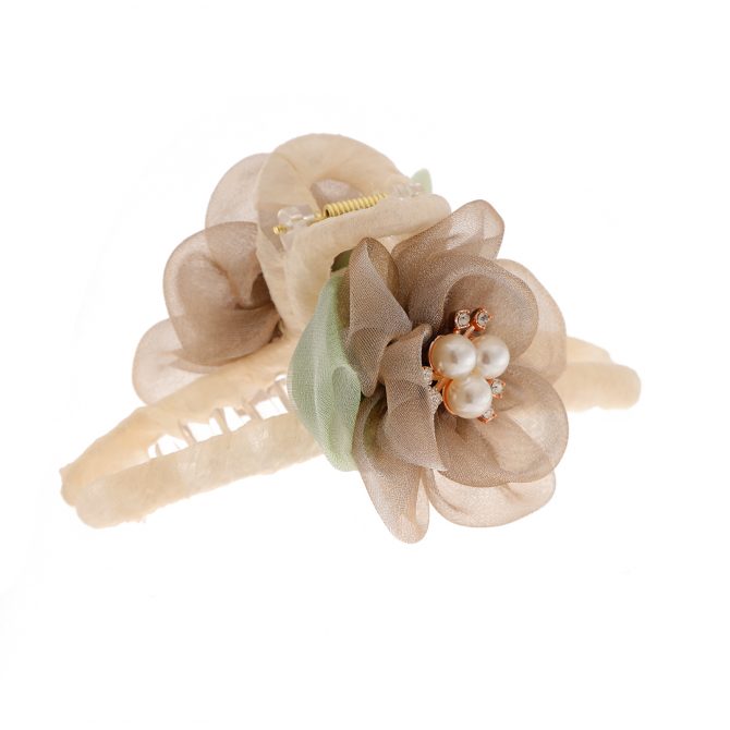 Flower Claw Clip With Pearl