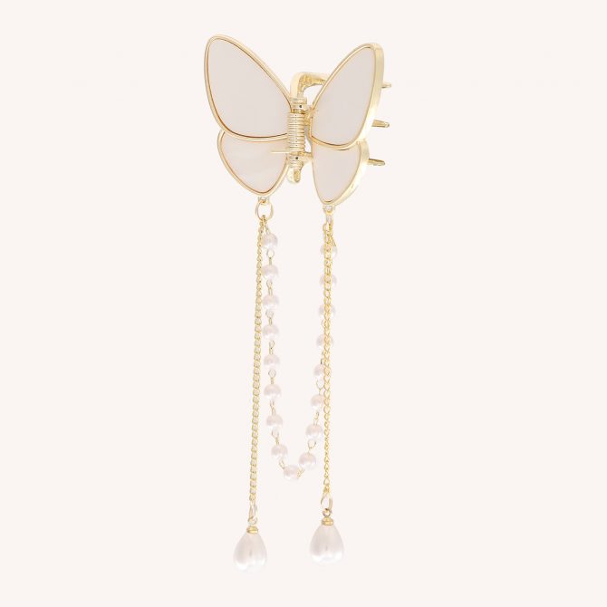 Oyster Butterfly Hair Clip Claw