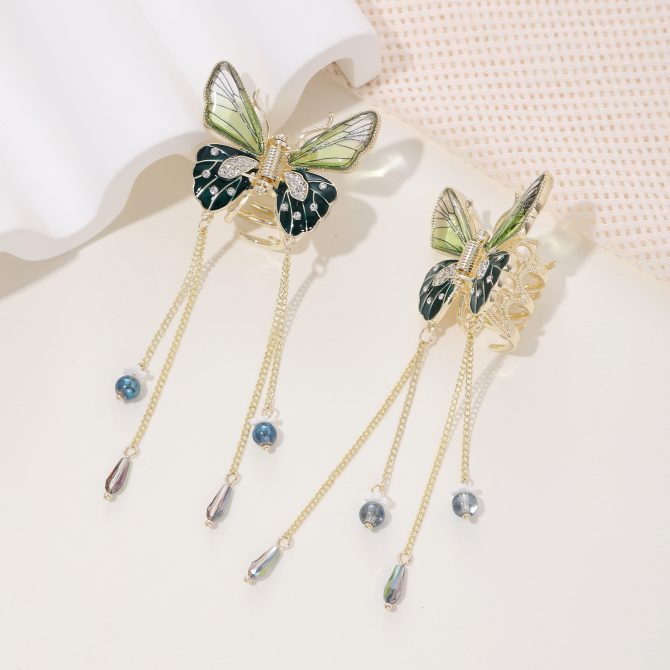 Dark Green Butterfly Hair Claw