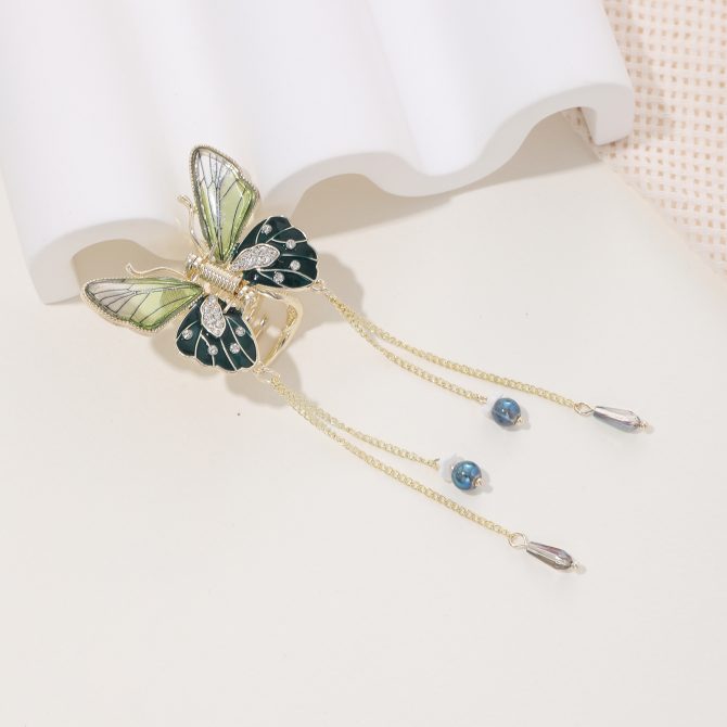 Dark Green Butterfly Hair Claw