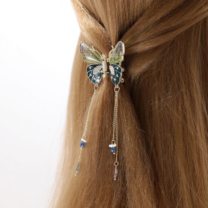 Dark Green Butterfly Hair Claw