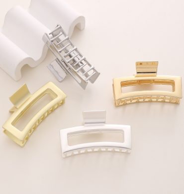 Rectangle hair claw clip metal