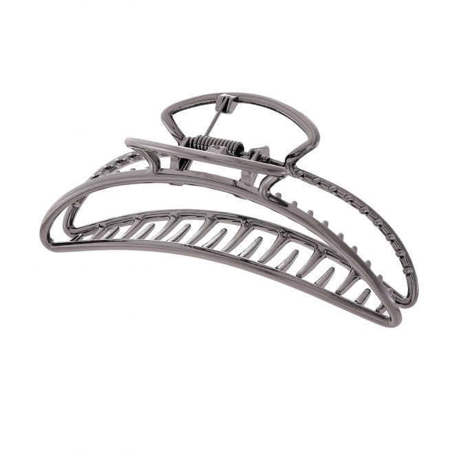 2 Large Skinny Smaile Shape Metal Hair Claw