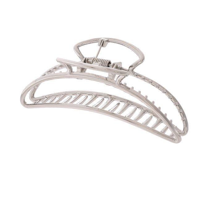 2 Large Skinny Smaile Shape Metal Hair Claw