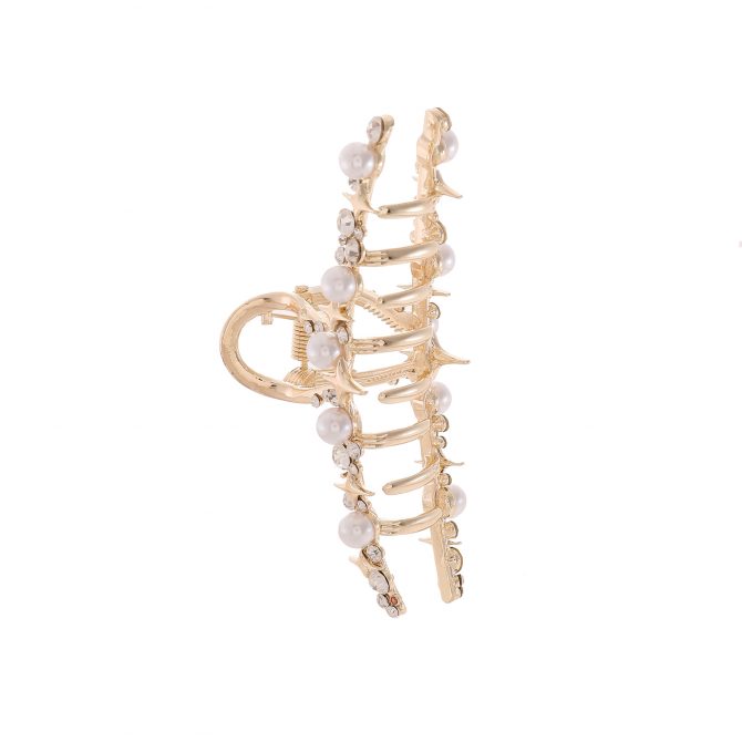Crystal Gold Banana Claw Clip