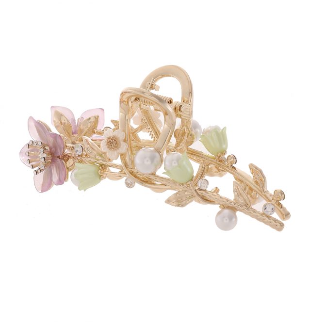 Rhinestone Flower Claw