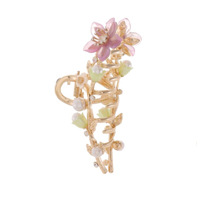 Rhinestone Flower Claw