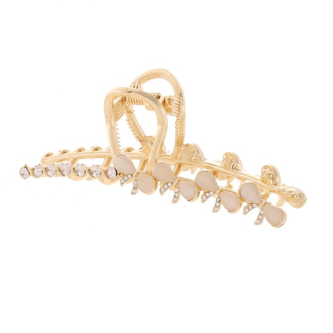 Pearl&Crystal Banana Claw Clip