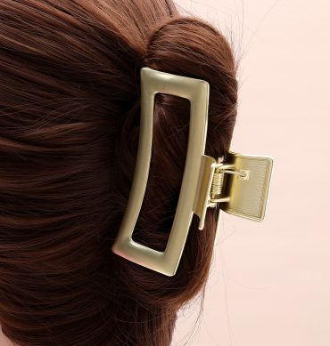 Rectangle hair claw clip metal
