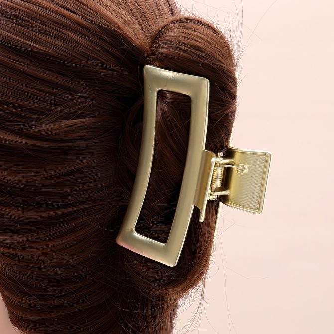 Rectangle hair claw clip metal