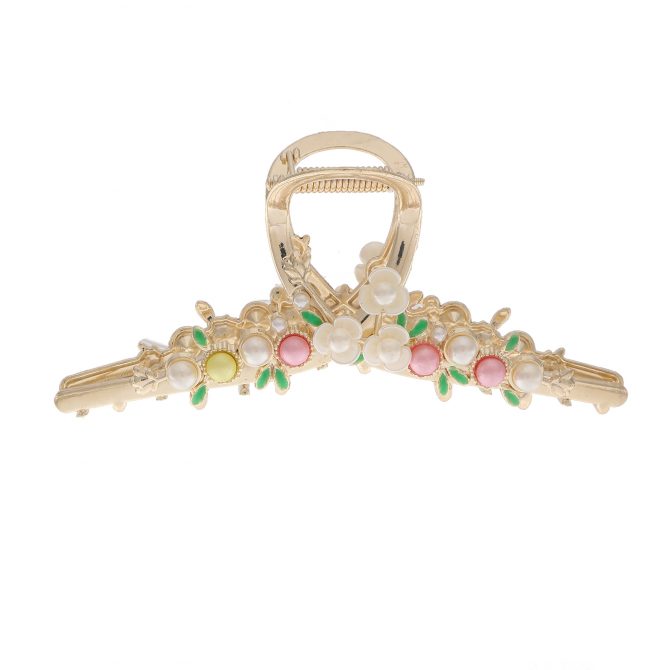 Colourful Pearl Gold Clip Claw