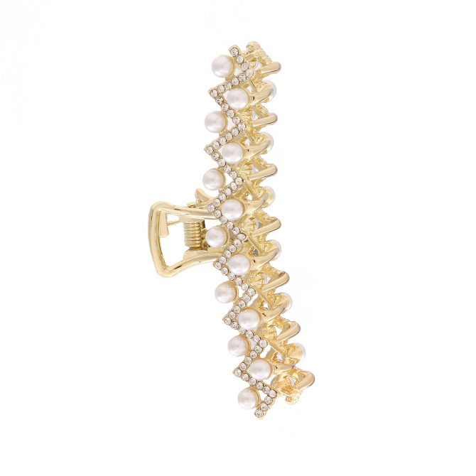 Pearl Golden Claw Clip