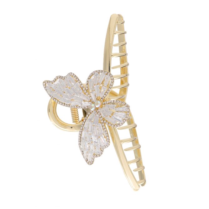 Crystal Butterfly Gold Clip Claw