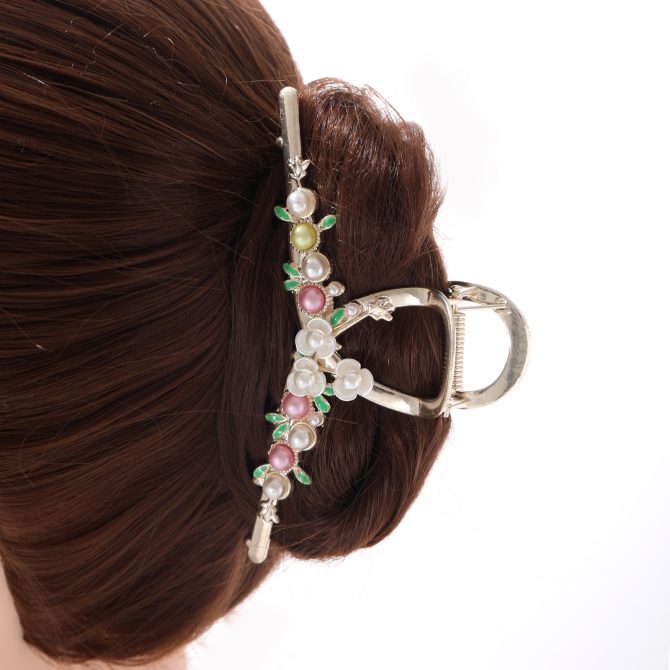 Colourful Pearl Gold Clip Claw