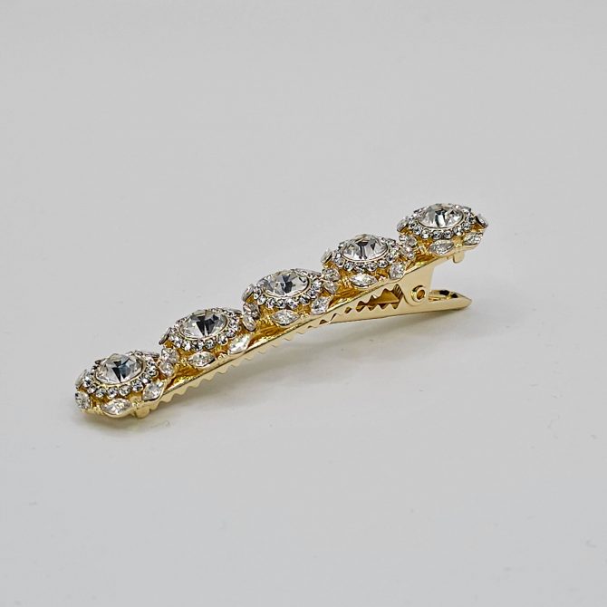 Rhinestone Hair Clips Golden Crystal Hair Clip Diamond Crocodile Clip, Metal Alligator Hair Pins