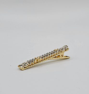 Medium Silver & Golden Alligator Clip, Diamond Crocodile Clip,