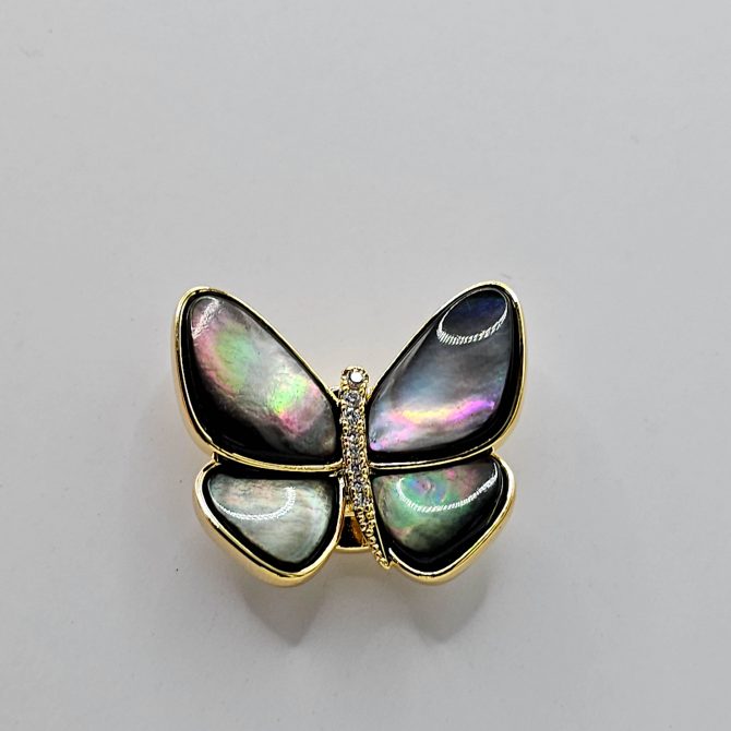 Opal Crystal Butterfly Brooch / Hijab Magnet