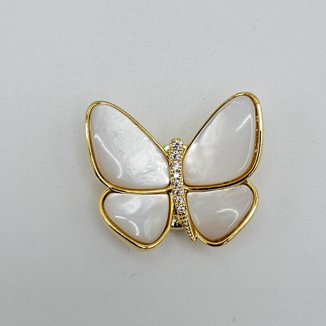 Opal Crystal Butterfly Brooch / Hijab Magnet