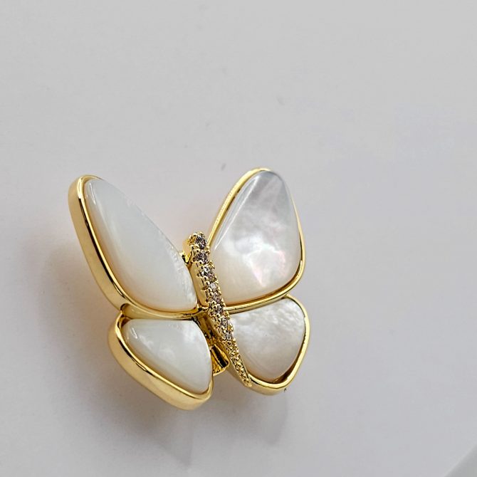 Opal Crystal Butterfly Brooch / Hijab Magnet