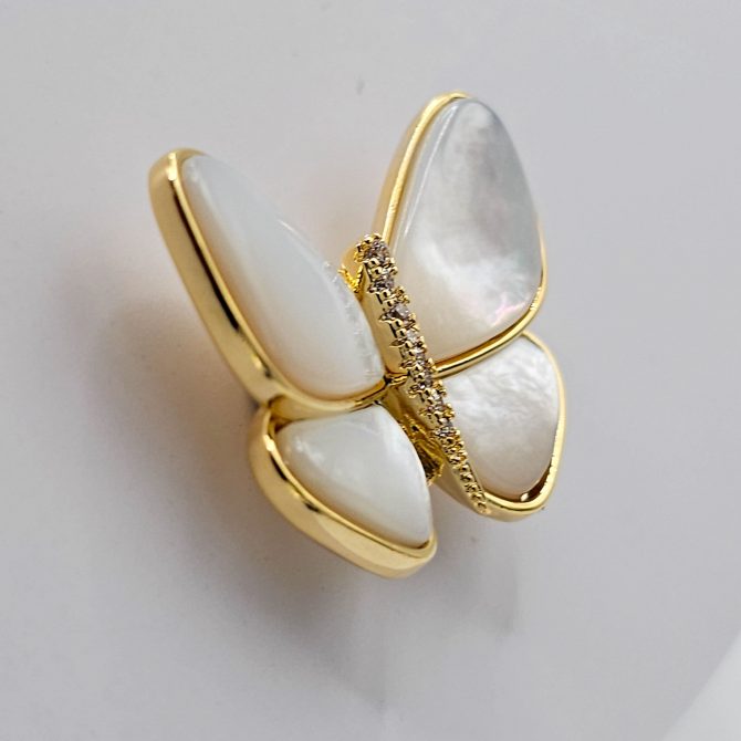 Opal Crystal Butterfly Brooch / Hijab Magnet