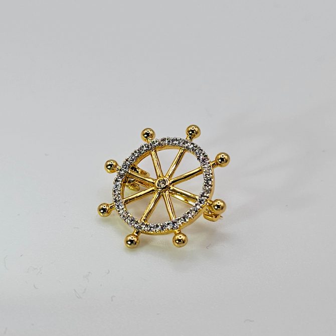 Small Gold Metal Safety Brooch