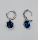 Blue Sapphire Crystal Earring Made Of Steel & Cubic Glass