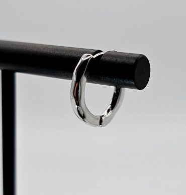 Silver Square Hoop Earring
