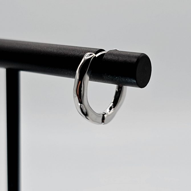 Silver Square Hoop Earring