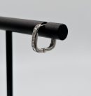 Silver Crystal Square Hoop Earring
