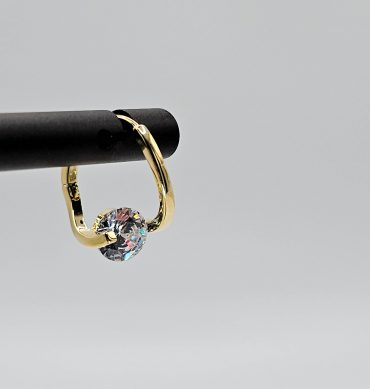 Gold Crystal Hoop Earring