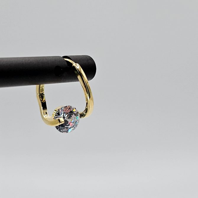 Gold Crystal Hoop Earring