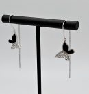 Sapphire Crystal Butterfly Hoop Dangle Earring For Women, Blue Sapphire Earring Made Of Steel & cubic Glass