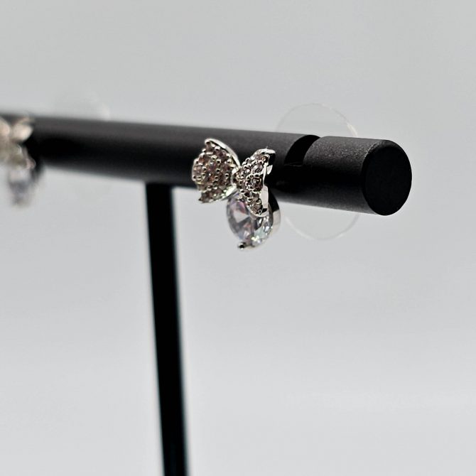 Crystal Bow Stud Earring