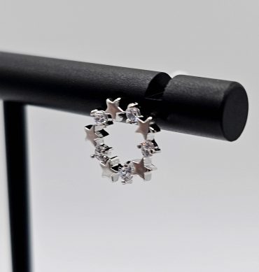 Silver Crystal Star Stud Earring