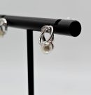 Silver Crystal Pearl Stud Earring