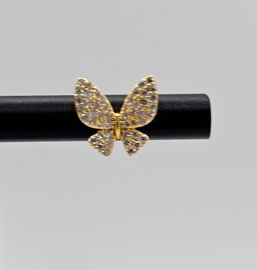 Gold Butterfly Crystal Stud Earring