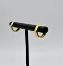 Gold Hexagon Hoop Earring