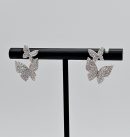 Silver Butterfly Crystal Stud Earring