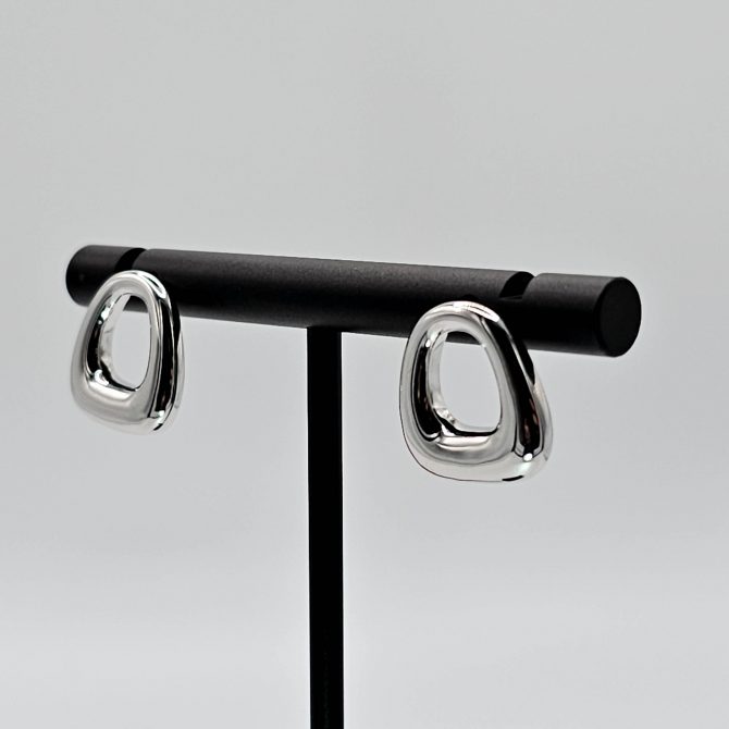 Plain Silver Stud Earring For Women