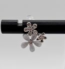 Silver Crystal Flowers Stud Earring