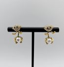 Gold Crystal Pearl Bunny Stud Earring