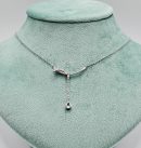 EMAMI & CO Silver Drop Shape Crystal Necklace