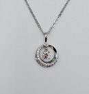 EMAMI & CO Silver Crystal Necklace for Women with Cubic Glass Crystals Cut Out With Crystals Chane Jewellery Made with Steel For Girls