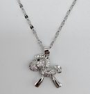 Silver Cute Donkey Crystal Necklace For Girls