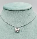 EMAMI & CO Silver Butterfly Rhinestone Opal Crystal Necklace