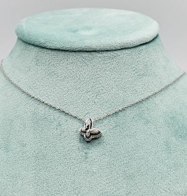 EMAMI & CO Silver Butterfly Crystal Necklace