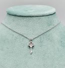 Silver Key Crystal Necklace For Girls, Cubic Glass, Cut out with Crystal Chane Jewellery Made of Steel